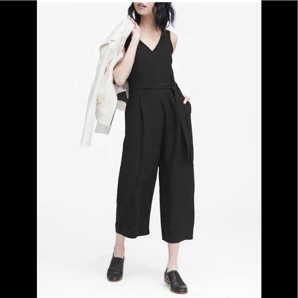 Banana Republic Cropped Wide-leg Jumpsuit Sz. 0 - Picture 1 of 6